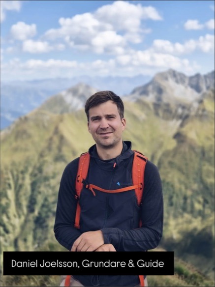 Daniel Joelsson, grundare och guide, i fjällmiljö